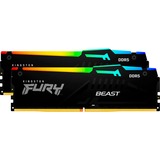 Kingston FURY FURY Beast 32 GB 6400 MT/s DDR5 CL32 DIMM (sæt med 2) RGB EXPO, Hukommelse Sort, 32 GB, 2 x 16 GB, DDR5, 288-pin DIMM, Sort