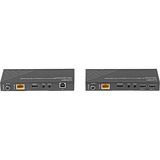 Lindy 150m Cat.6 HDBaseT KVM Extender, HDMI-udvidelse forlænger Sort