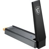 MSI AX1800 WiFi USB Adapter WLAN 1201 Mbit/s, Wi-Fi-adapter Trådløs, USB, WLAN, Wi-Fi 6 (802.11ax), 1201 Mbit/s, Sort