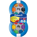 Pelikan 700023 vandbaseret maling Flere Palette 24 stk, Vandfarver Blå, Flere, 24 stk