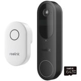 Reolink D340B w/ Chime + 64GB SD video samtalesystem 4 MP Sort, Dørklokken 4 MP, 2048 x 2048 pixel, CMOS, 25,4 / 3,11 mm (1 / 3.11"), 15 fps, 180°