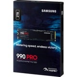 SAMSUNG 990 PRO 2 TB M.2 PCI Express 4.0 NVMe V-NAND MLC, Solid state-drev 2 TB, M.2, 7450 MB/s