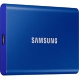 SAMSUNG Portable SSD T7 1000 GB Blå, Solid state-drev Blå, 1000 GB, USB Type-C, 3.2 Gen 2 (3.1 Gen 2), 1050 MB/s, Beskyttelse af adgangskode, Blå
