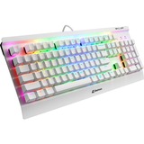 Sharkoon SKILLER SGK3 tastatur USB QWERTY Engelsk Hvid, Gaming-tastatur Hvid, Amerikansk layout, Kalih rød, Fuld størrelse (100 %), USB, Mekanisk, QWERTY, RGB LED, Hvid