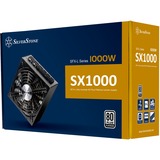 SilverStone SX1000 enhed til strømforsyning 1000 W 24-pin ATX SFX-L Sort, PC strømforsyning Sort, 1000 W, 90 - 264 V, 47 - 63 Hz, Aktiv, 125 W, 999,6 W