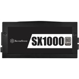 SilverStone SX1000 enhed til strømforsyning 1000 W 24-pin ATX SFX-L Sort, PC strømforsyning Sort, 1000 W, 90 - 264 V, 47 - 63 Hz, Aktiv, 125 W, 999,6 W