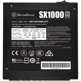 SilverStone SX1000 enhed til strømforsyning 1000 W 24-pin ATX SFX-L Sort, PC strømforsyning Sort, 1000 W, 90 - 264 V, 47 - 63 Hz, Aktiv, 125 W, 999,6 W