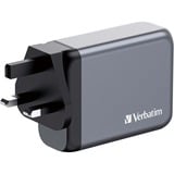 Verbatim GNC-100 Universel Sort, Grå Vekselstrøm Hurtig opladning Indendørs, Oplader grå, Indendørs, Vekselstrøm, 20 V, Sort, Grå