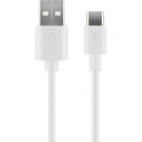 goobay 45563 USB-kabel 1 m USB 2.0 USB A USB C Hvid Hvid, 1 m, USB A, USB C, USB 2.0, 480 Mbit/s, Hvid