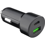 goobay dobbelt USB bil hurtigoplader USB-C PD (Power Delivery) Sort