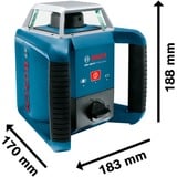 Bosch GRL 400 H Professional Rotationsniveau 400 m 635 nm (< 1 mW), Roterende laser Blå/Sort, 400 m, 0,08 mm/m, 5°, 600 rpm, Rød, 635 nm (< 1 mW)