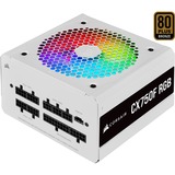 Corsair CX Series CX750F RGB enhed til strømforsyning 750 W 24-pin ATX ATX Hvid, PC strømforsyning Hvid, 750 W, 100 - 240 V, 47 - 63 Hz, 10 - 5 A, 24-pin ATX, PC