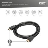 Digitus HDMI High Speed kabel med Ethernet, pakke med 10 Sort