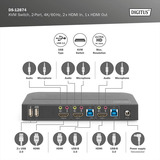 Digitus KVM-switch HDMI 2x1, KVM-switchen Sort