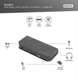 Digitus KVM-switch HDMI 2x1, KVM-switchen Sort