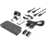 Digitus KVM-switch HDMI 2x1, KVM-switchen Sort
