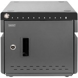 Digitus Mobil desktop opladningsskab, 10 ladepladser, til tablets op til 14", Ladestation Sort