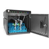 Digitus Mobil desktop opladningsskab, 10 ladepladser, til tablets op til 14", Ladestation Sort