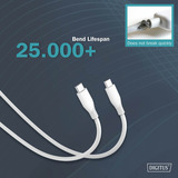 Digitus USB 2.0 silikone tilslutningskabel USB-C > USB-C Hvid
