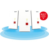 FRITZ! Mesh-sæt 2700 3-pak, Repeater Hvid/grå, Repeater 2700, Netværksgentager, 125 Mbit/s, Wi-Fi, Ethernet LAN, Hvid