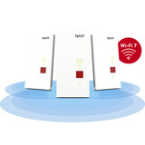 FRITZ! Mesh-sæt 2700 3-pak, Repeater Hvid/grå, Repeater 2700, Netværksgentager, 125 Mbit/s, Wi-Fi, Ethernet LAN, Hvid