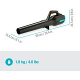 GARDENA PowerJet 18V P4A batteridreven løvblæser Sort, Blå, Orange Lithium-Ion (Li-Ion) grå/Turkis, Håndholdt blæser, Sort, Blå, Orange, Blæse, Elektrisk, 96 dB, 18 V