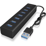 ICY BOX IB-HUB1700-U3 USB 3.2 Gen 1 (3.1 Gen 1) Type-A 5000 Mbit/s Sort, USB hub Sort, USB 3.2 Gen 1 (3.1 Gen 1) Type-A, USB 3.2 Gen 1 (3.1 Gen 1) Type-A, 5000 Mbit/s, Sort, Aluminium, Access, Strøm