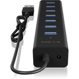 ICY BOX IB-HUB1700-U3 USB 3.2 Gen 1 (3.1 Gen 1) Type-A 5000 Mbit/s Sort, USB hub Sort, USB 3.2 Gen 1 (3.1 Gen 1) Type-A, USB 3.2 Gen 1 (3.1 Gen 1) Type-A, 5000 Mbit/s, Sort, Aluminium, Access, Strøm