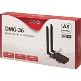 Inter-Tech DMG-36 Intern WLAN / Bluetooth 5400 Mbit/s, Wi-Fi-adapter Intern, Trådløs, PCI Express, WLAN / Bluetooth, 5400 Mbit/s, Sort, Sølv