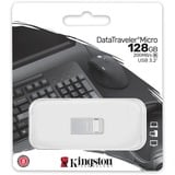 Kingston DataTraveler 128 GB Micro 200MB/s Metal USB 3.2 Gen 1, USB-stik Sølv, 128 GB, USB Type-A, 3.2 Gen 1 (3.1 Gen 1), 200 MB/s, Uden hætte, Sølv