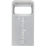 Kingston DataTraveler Micro USB-nøgle 128 GB USB Type-A 3.2 Gen 1 (3.1 Gen 1) Sølv, USB-stik Sølv, 128 GB, USB Type-A, 3.2 Gen 1 (3.1 Gen 1), 200 MB/s, Uden hætte, Sølv