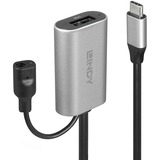 Lindy 43270 USB-kabel 5 m USB 3.2 Gen 1 (3.1 Gen 1) USB C USB A Sølv, Forlængerledning Sort, 5 m, USB C, USB A, USB 3.2 Gen 1 (3.1 Gen 1), Sølv