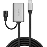 Lindy 43270 USB-kabel 5 m USB 3.2 Gen 1 (3.1 Gen 1) USB C USB A Sølv, Forlængerledning Sort, 5 m, USB C, USB A, USB 3.2 Gen 1 (3.1 Gen 1), Sølv