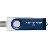 Patriot Xporter X550 1TB, USB-stik Blå/Hvid