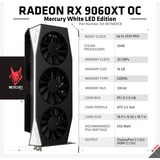 XFX Radeon RX 9060 XT Mercury OC, Grafikkort Sort