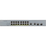 Zyxel GS1350-18HP-EU0101F netværksswitch Administreret L2 Gigabit Ethernet (10/100/1000) Strøm over Ethernet (PoE) Grå Administreret, L2, Gigabit Ethernet (10/100/1000), Strøm over Ethernet (PoE), Stativ-montering