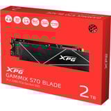 ADATA GAMMIX S70 Blade 2 TB M.2 PCI Express 4.0 NVMe 3D NAND, Solid state-drev Sort, 2 TB, M.2, 7400 MB/s