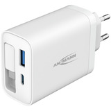 Ansmann Home Charger 230PD med kabel / 3 A / 30 W / 2 porte, Oplader Hvid