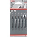 Bosch 2 608 630 310 stiksav, rullesav & sabelsavklinge Stiksavklinger High Carbon Steel (HCS) 5 stk Stiksavklinger, Træ, High Carbon Steel (HCS), 2 mm, 8,3 cm, 5 stk