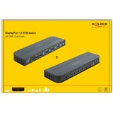 DeLOCK 11484 KVM Switch Sort, KVM-switchen Sort, 7680 x 4320 pixel, 8K Ultra HD, Sort