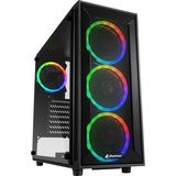 Sharkoon TG4M RGB Sort, Towerkabinet Sort, PC, Sort, ATX, micro ATX, Mini-ITX, Spil, Flere, Kabinet faner