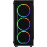 Sharkoon TG4M RGB Sort, Towerkabinet Sort, PC, Sort, ATX, micro ATX, Mini-ITX, Spil, Flere, Kabinet faner