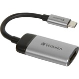 Verbatim 49143 videokabel adapter 0,1 m USB Type-C HDMI Sort, Sølv Sølv/Sort, 0,1 m, USB Type-C, HDMI, Hanstik, Hunstik, Lige