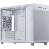 ASUS PRIME AP201 CASE TG WHITE Mini Tower Hvid, Towerkabinet Hvid, Mini Tower, PC, Hvid, micro ATX, Mini-ITX, 17 cm, 33,8 cm