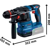 Bosch Batteri borehammer GBH 18V-22 X Professional solo, 18 Volt Blå/Sort