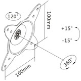 Digitus DA-90350 tv-beslag 68,6 cm (27") Sort, Wall Mount Sort, 68,6 cm (27"), 75 x 75 mm, 100 x 100 mm, 360°, Metal, Sort