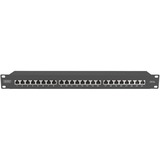 Digitus DN-91624S-EA-B patch panel 1U Sort, RJ-45, Cat6a, Sort, Stål, Reolmontering, 1U