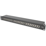 Digitus DN-91624S-EA-B patch panel 1U Sort, RJ-45, Cat6a, Sort, Stål, Reolmontering, 1U