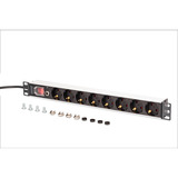 Digitus DN-95436, Strømskinne Sort/aluminium