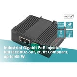 Digitus Gigabit Ethernet PoE-injektor, industriel, PoE injektor Sort